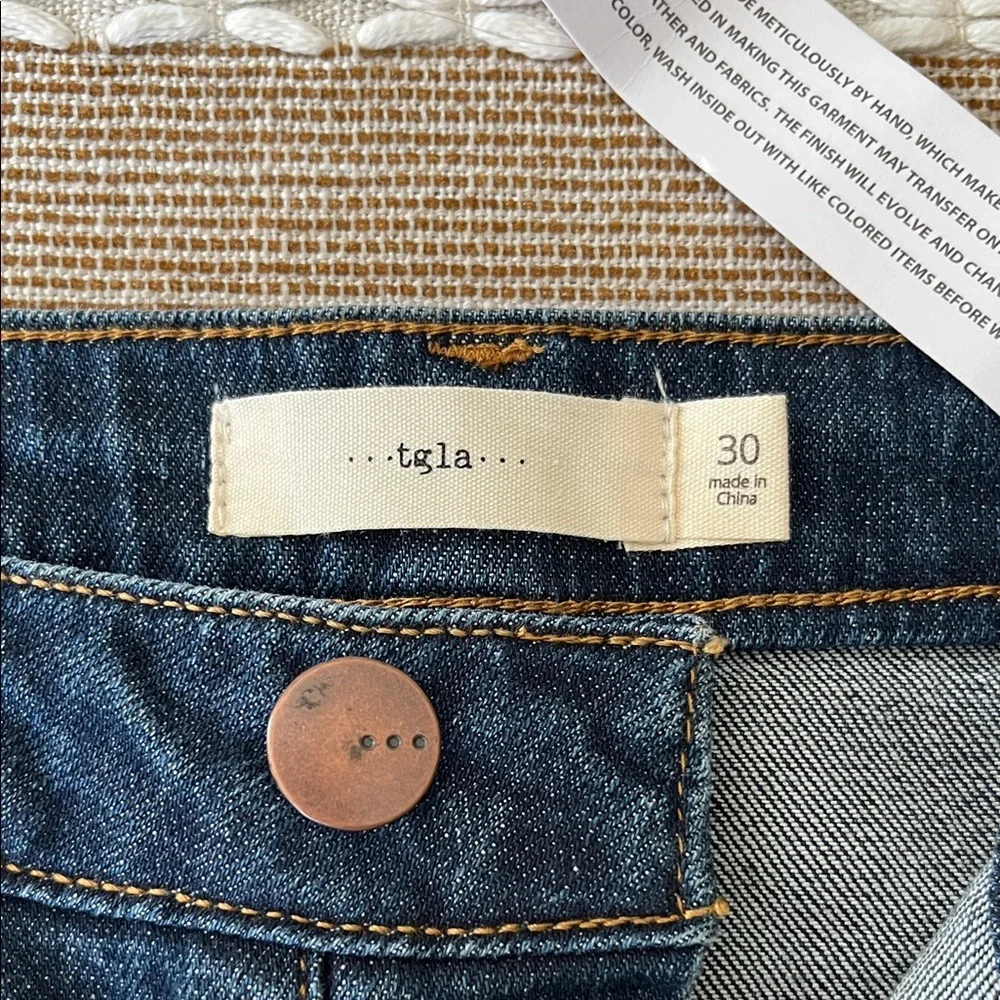 tgla Dark Blue Denim Jeans with cuffs- new - Picture 2 of 6